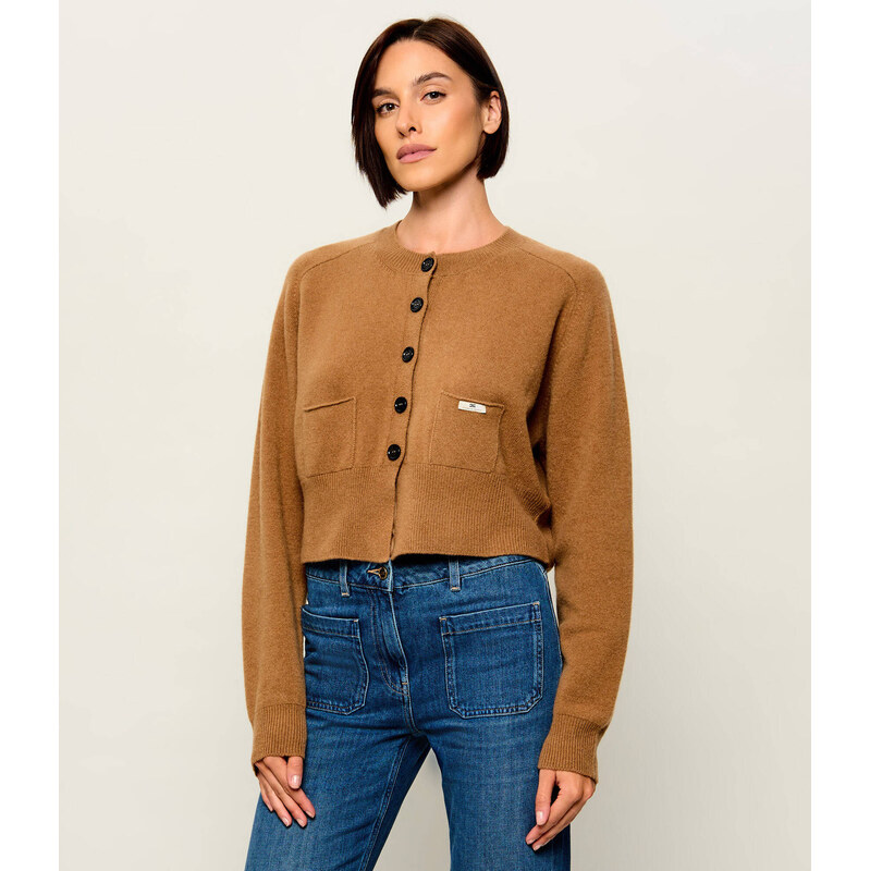 Elisabetta Franchi Vlněný kardigan | Cropped Fit | s příměsí