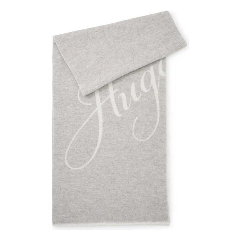 HUGO Wool-blend scarf with logo jacquard