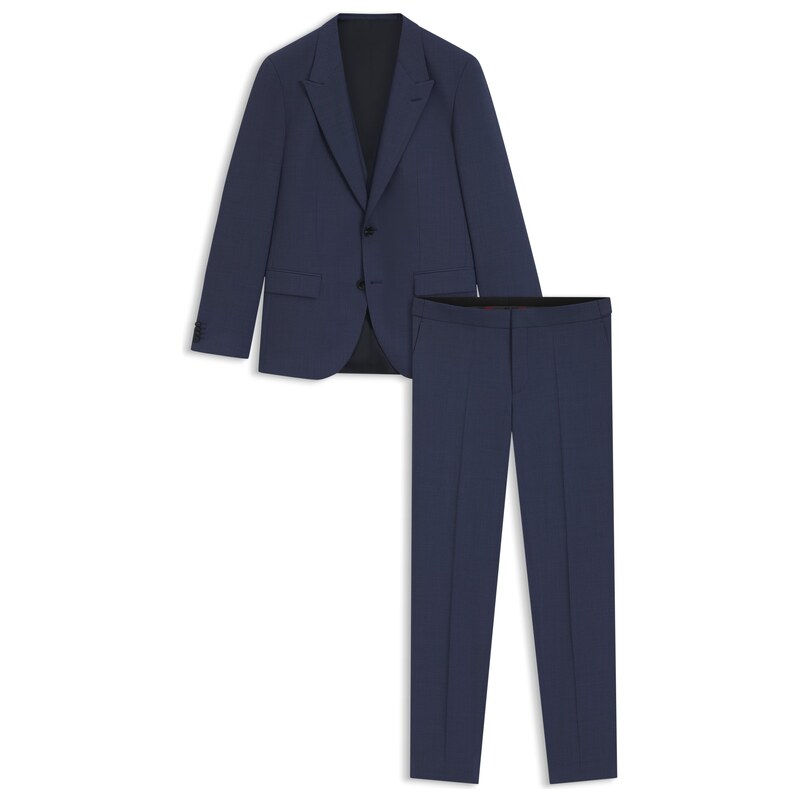 HUGO Slim-fit three-piece suit with sharkskin weave