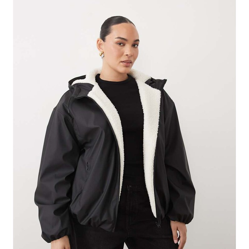 ASOS Curve ASOS DESIGN Curve rubberized shower resistant bomber