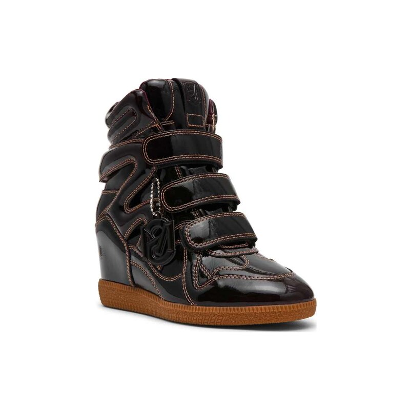 Steve Madden Mavis wedge trainers brown patent-Red