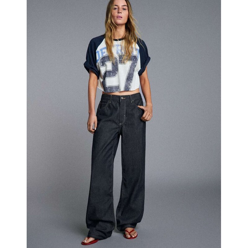 Bershka Baggy jeans in blue-Navy