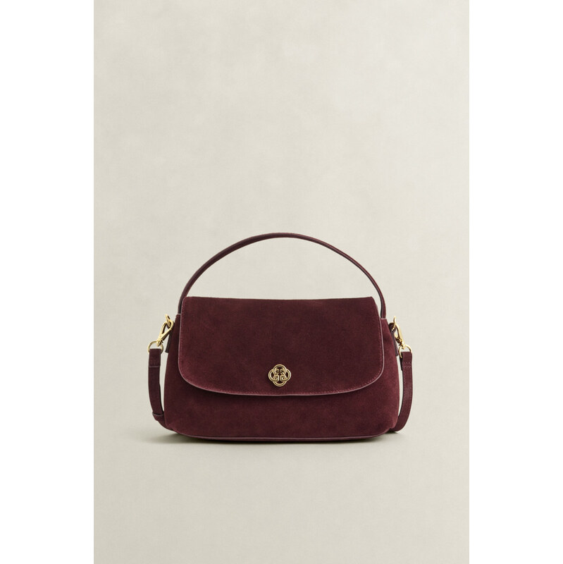 CROSSBODY GANT SUEDE SLOUCHY SHOULDER BAG DARKENED WINE