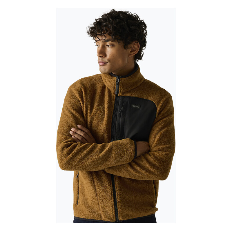 Pánská fleecová mikina REGATTA Frankie Borg rich tan/black