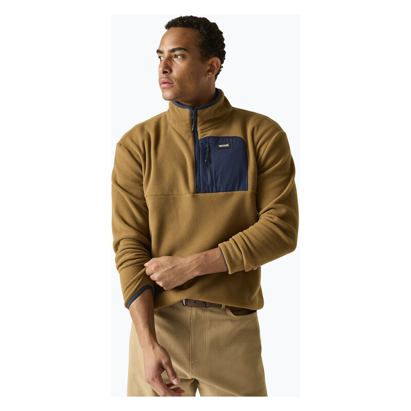Pánská fleecová mikina REGATTA Frankie Half Zip rich tan/navy
