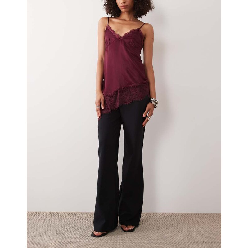 Daska high waisted straight leg trousers in black