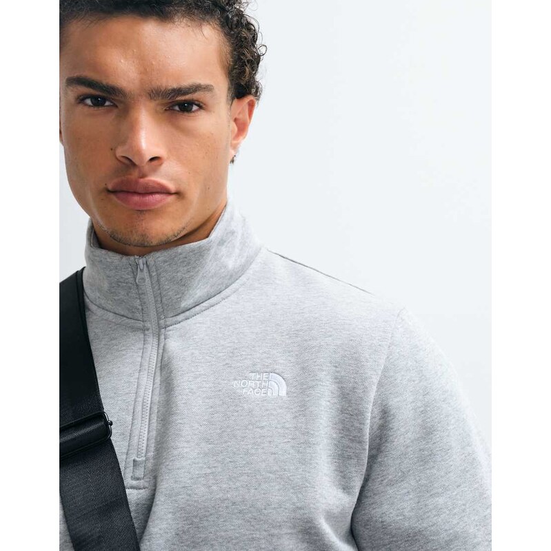 The North Face Simple Dome 1/4 zip top in grey heather
