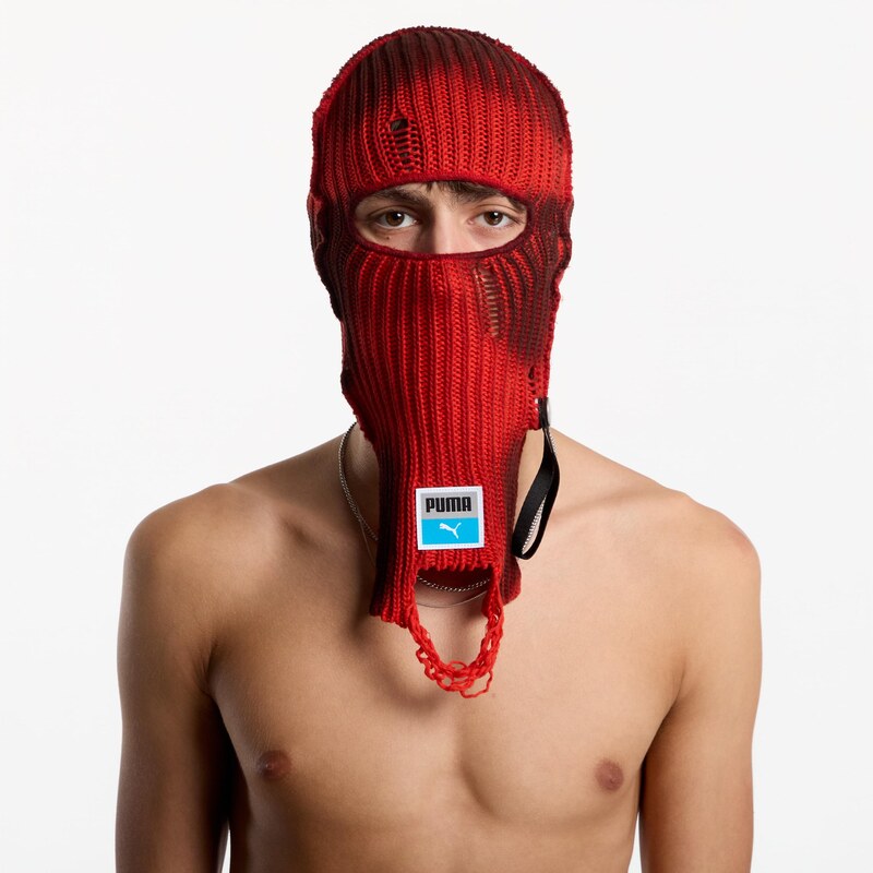 Čepice Puma X Asap Rocky Knitted Balaclava Pop Red/ Puma Black