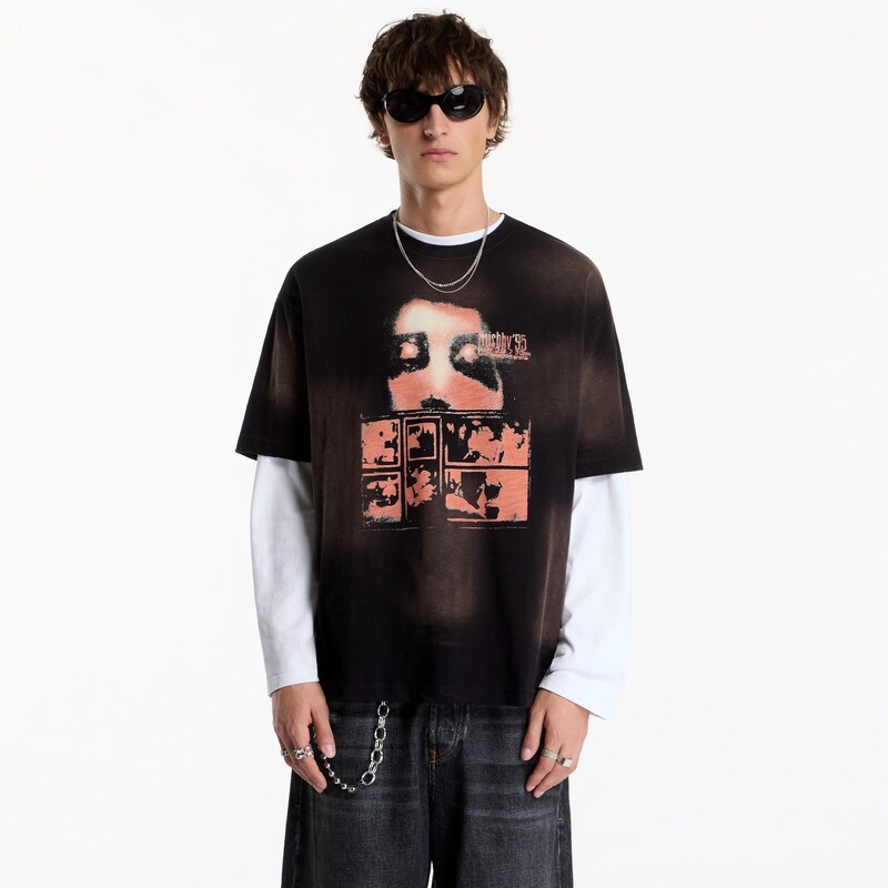 Tričko MISBHV 7:30 Pm Lakefront Spot Wash Black T-Shirt UNISEX