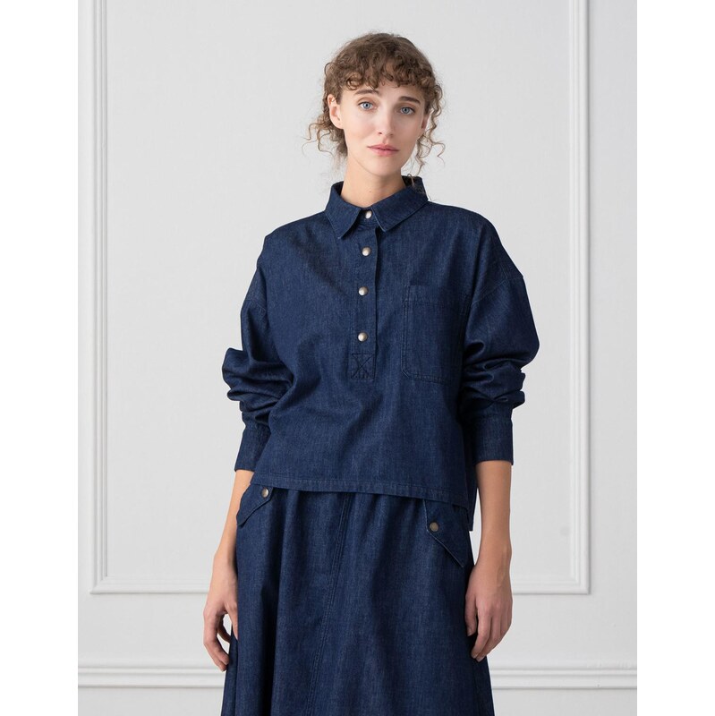 Studio Nila Denimová košile Kai Dark Blue XS