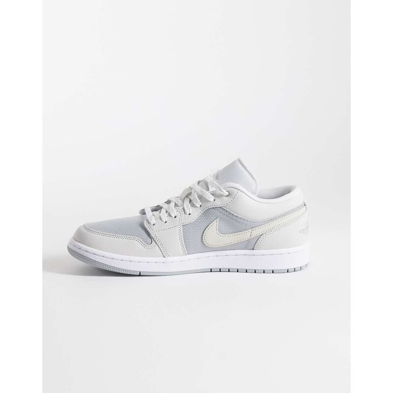 Nike Air Jordan 1 low woven trainers in light blue and off white