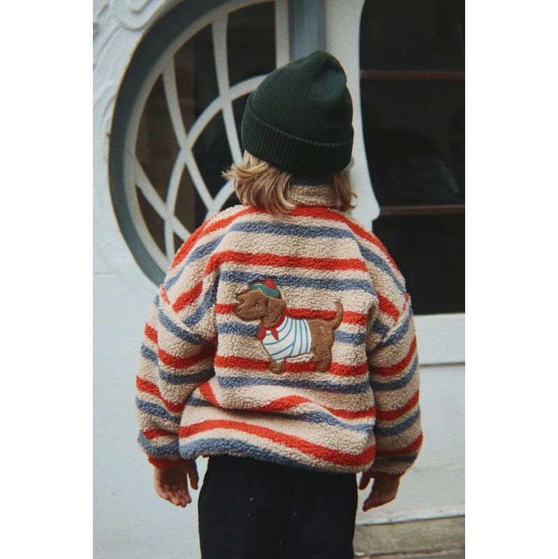 Konges Sløjd bunda dětská fleecová JODY EMBROIDERY TEDDY JACKET