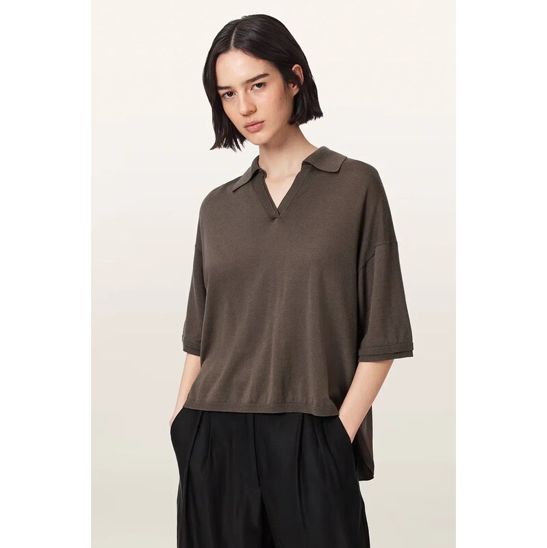 AllSaints polo dámské s vlnou BERN