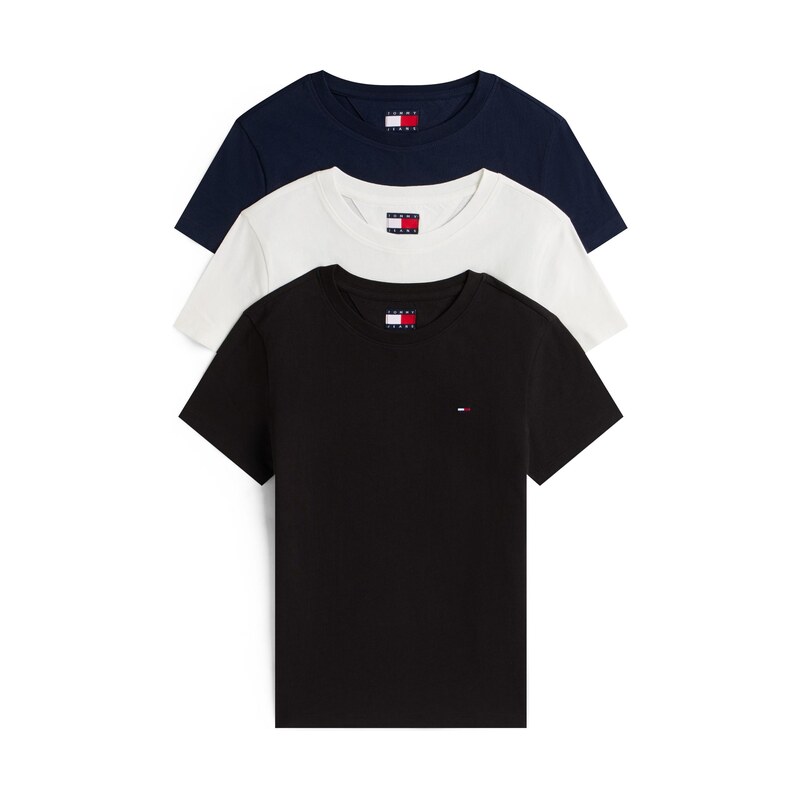Tommy Jeans Tričko Flag Embroidery Slim T námořnická modř /
