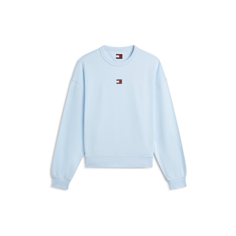 Tommy Jeans Mikina Tommy Badge Boxy světlemodrá
