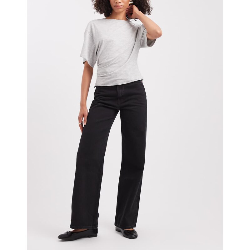 Levis 728 high rise wide leg jeans in washed black
