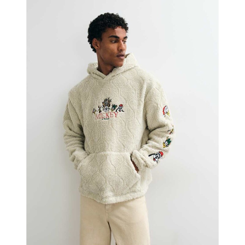 ASOS DESIGN Disney relaxed borg hoodie with Christmas Mickey