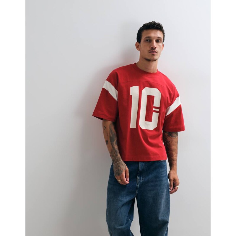 ASOS DESIGN heavyweight boxy oversized t-shirt with 10 graphic