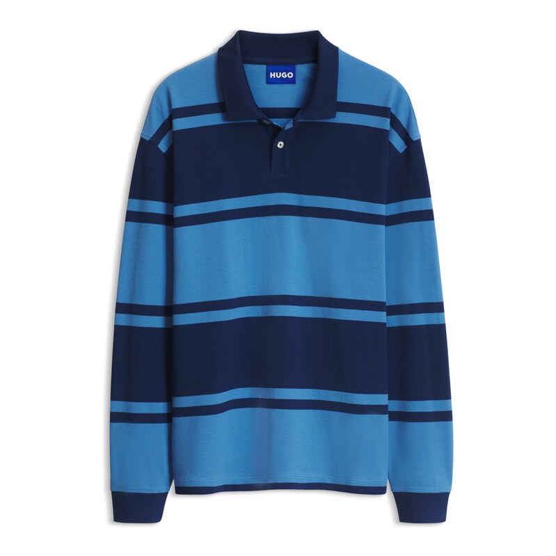 HUGO Striped-cotton polo shirt
