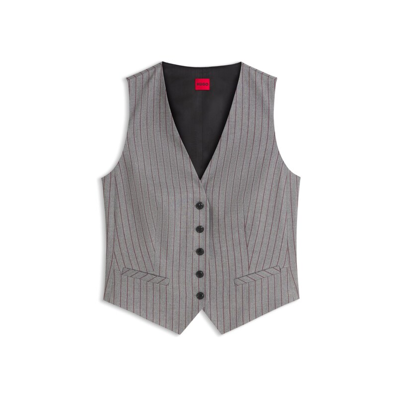 HUGO Pinstripe waistcoat with buttoned front