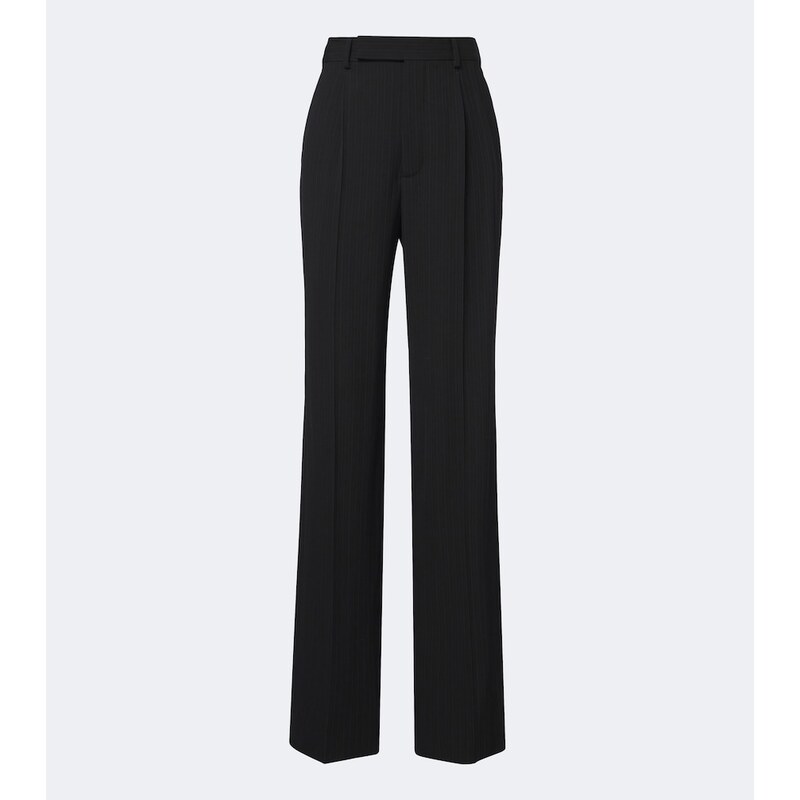 Saint Laurent Pinstripe wool-blend straight pants