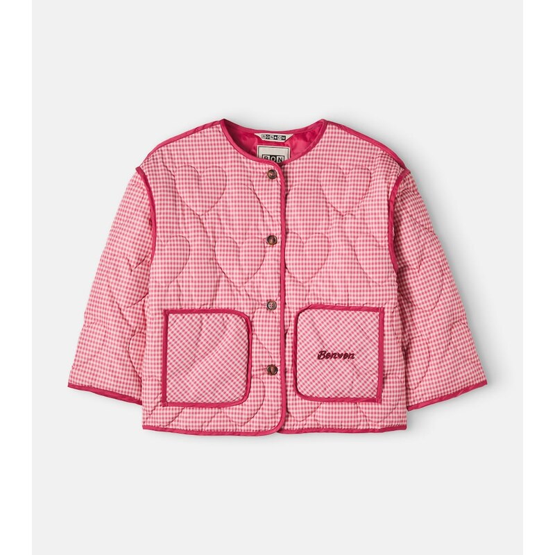 Bonton Prunette gingham quilted down jacket