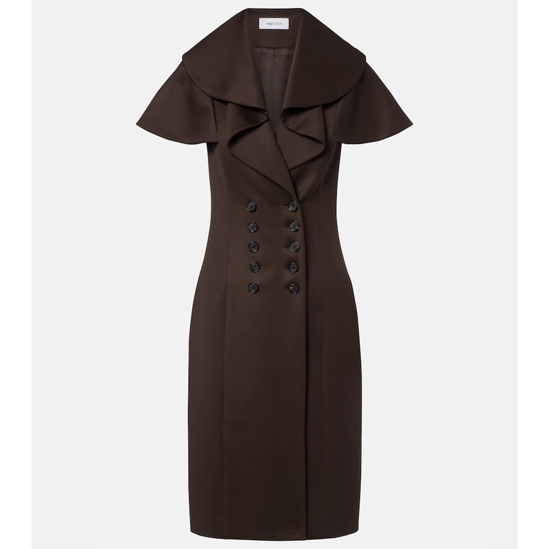 McQueen Draped wool minidress