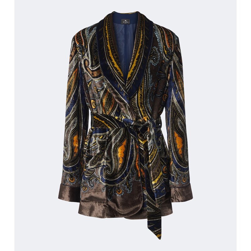 Etro Paisley velvet wrap blazer