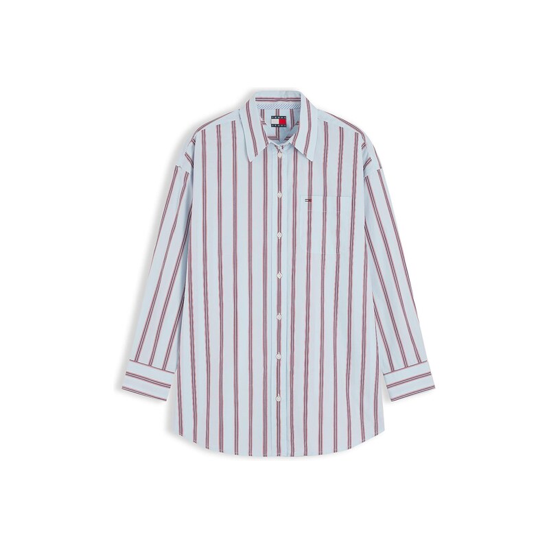 Tommy Jeans Halenka Essential světlemodrá / fialová / červená