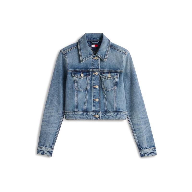 Tommy Jeans Přechodná bunda VIVIANNE modrá džínovina