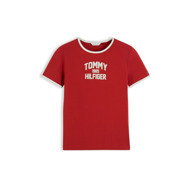 TOMMY HILFIGER Tričko Varsity červená / offwhite