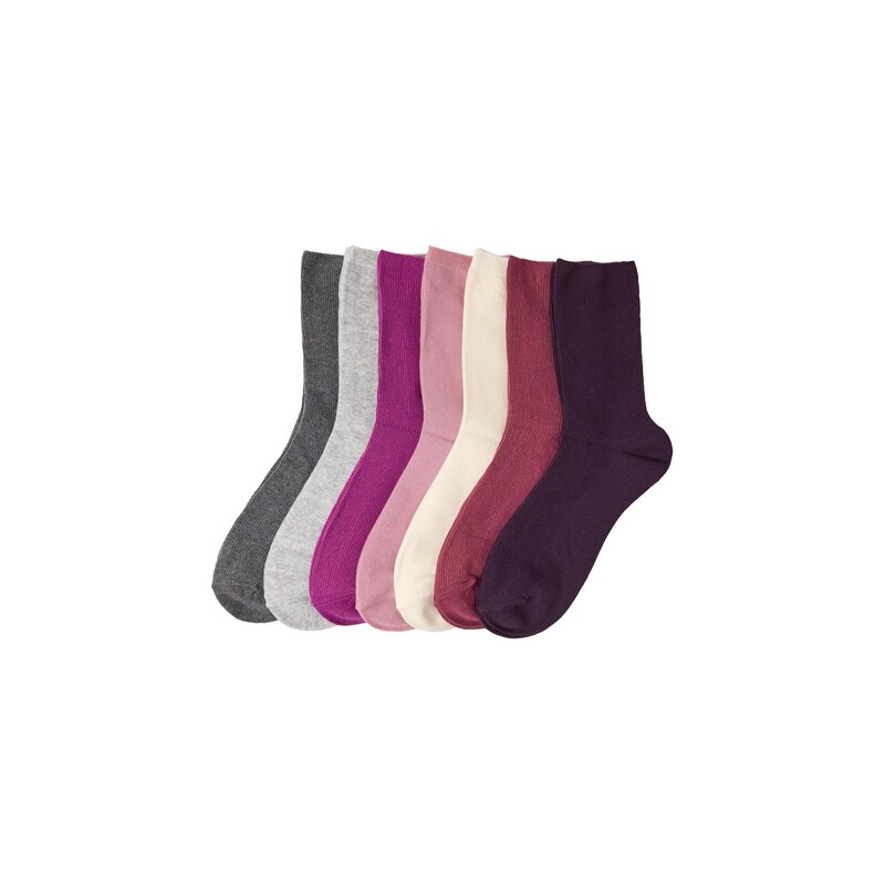 Lindex Ponožky krémová / antracitová / fialová / bledě fialová /