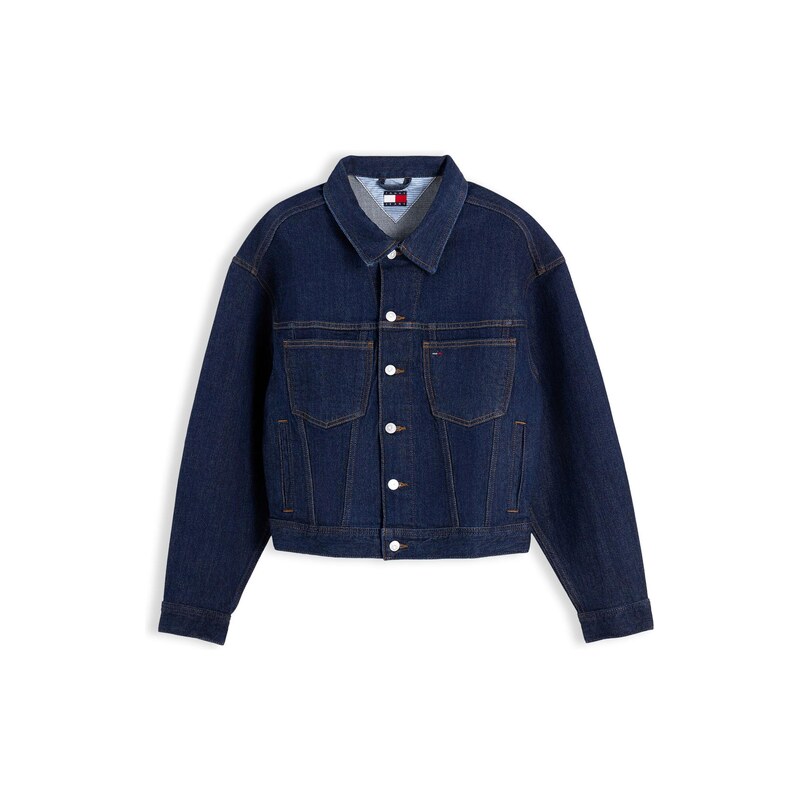 Tommy Jeans Přechodná bunda modrá džínovina