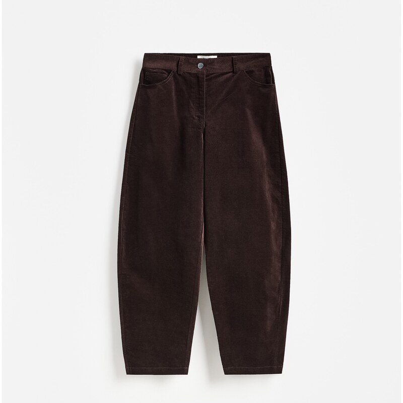Reserved - LADIES` TROUSERS - tmavě hnědá