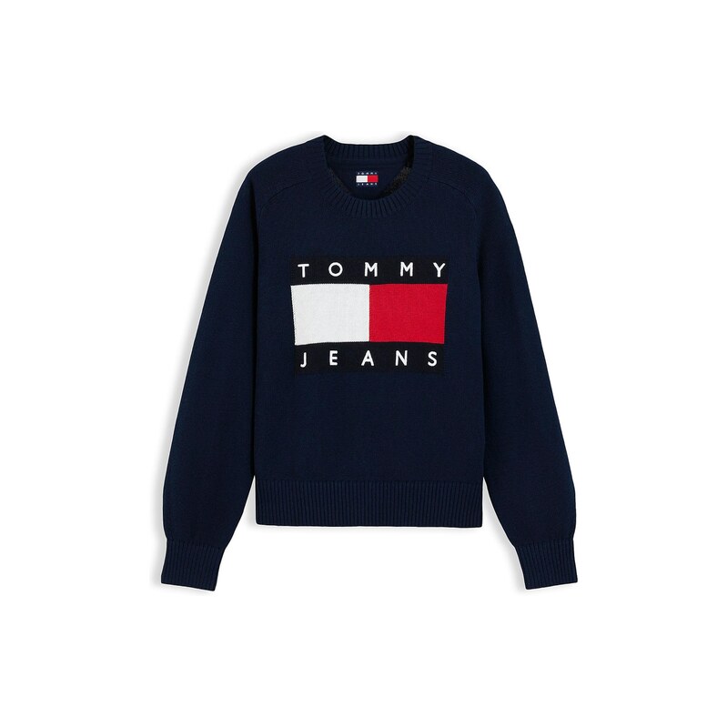 Tommy Jeans Svetr marine modrá / námořnická modř / červená /