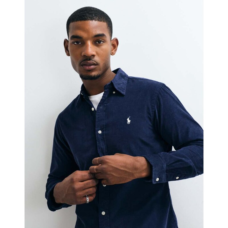 Polo Ralph Lauren icon logo slim fit corduroy oxford shirt in