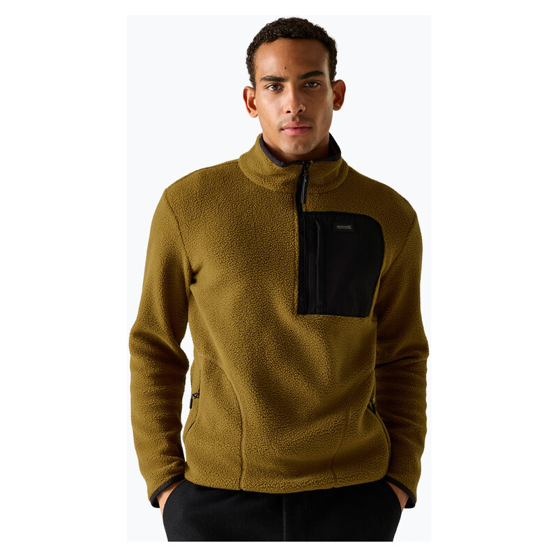 Pánská fleecová mikina REGATTA Frankie Borg Half Zip rich tan