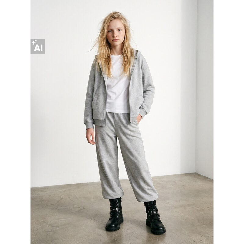 Sinsay - Oversize jogger tepláky - šedá