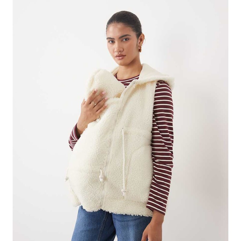 Mama.licious Mamalicious Maternity 3-in-1 teddy fleece gilet