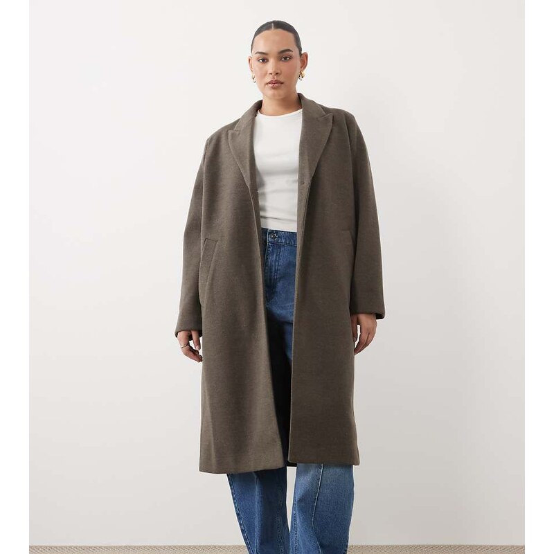 ASOS Curve ASOS DESIGN Curve single breasted chuck on overcoat