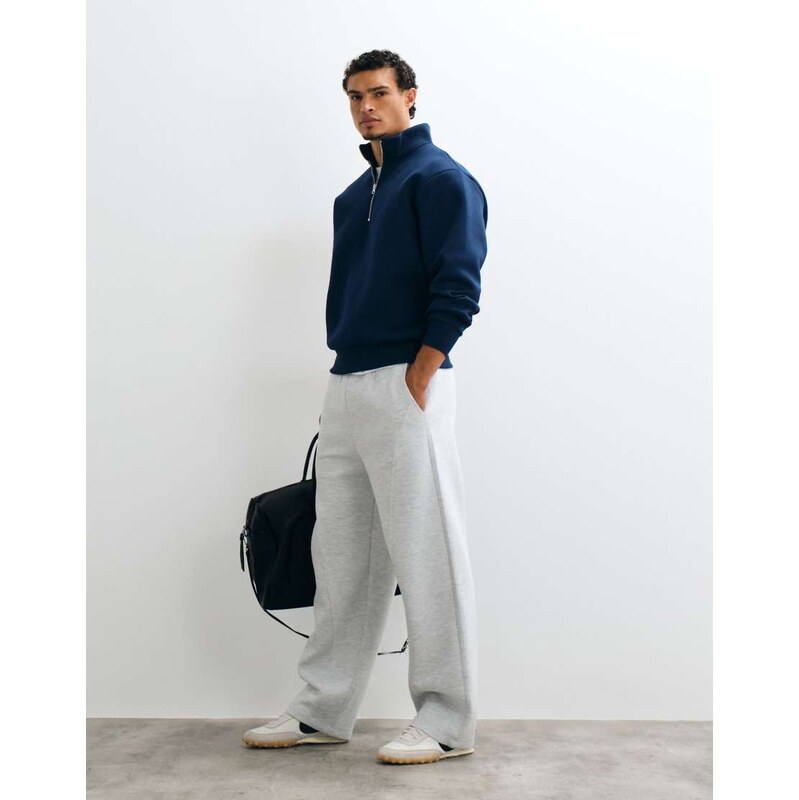 ASOS DESIGN oversized quarter zip sweatshirt in navy