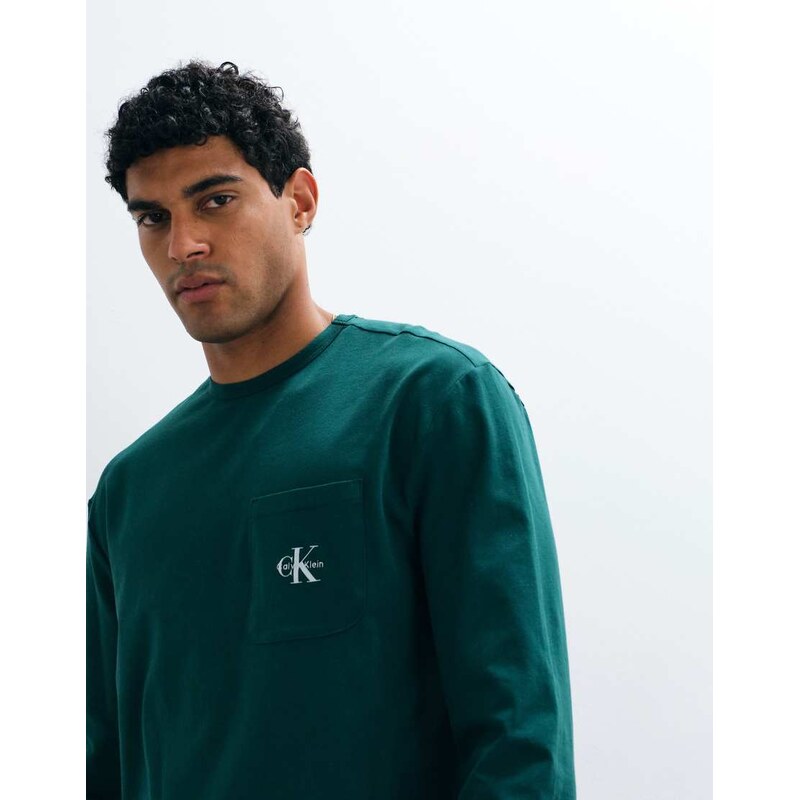 Calvin Klein monogram long sleeve crew neck sweatshirt in
