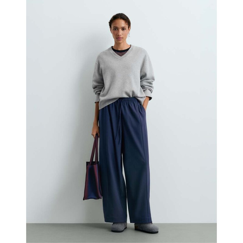 OYSHO 13% wool balloon trousers in navy