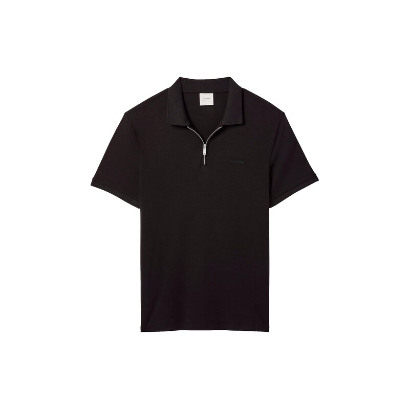 Calvin Klein Tričko Slim Fit Quarter-zip černá