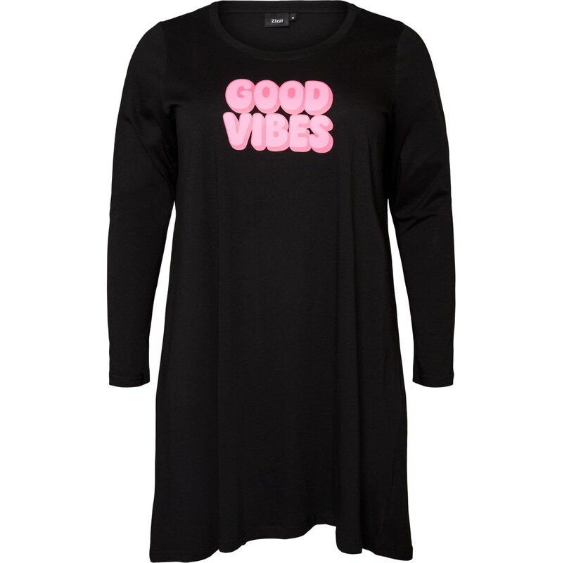 Zizzi Noční košilka Mally pink / černá