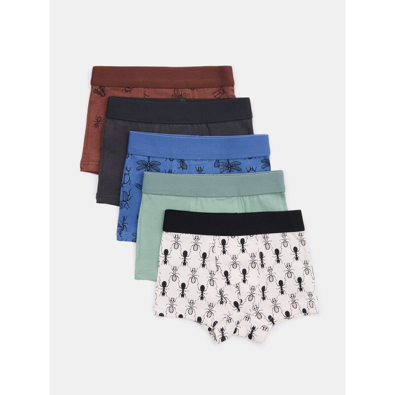 Sinsay - Bavlněné boxerky s potiskem hmyzu 5 pack - vícebarevná