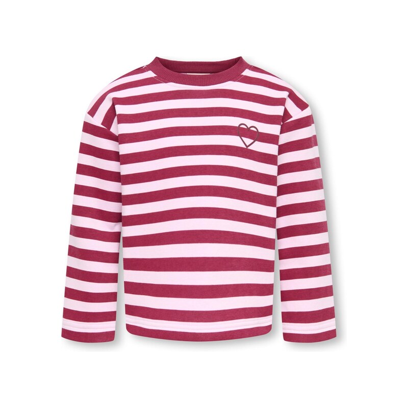 Only Mini Mikina KMGSWEAT vínově červená / bílá