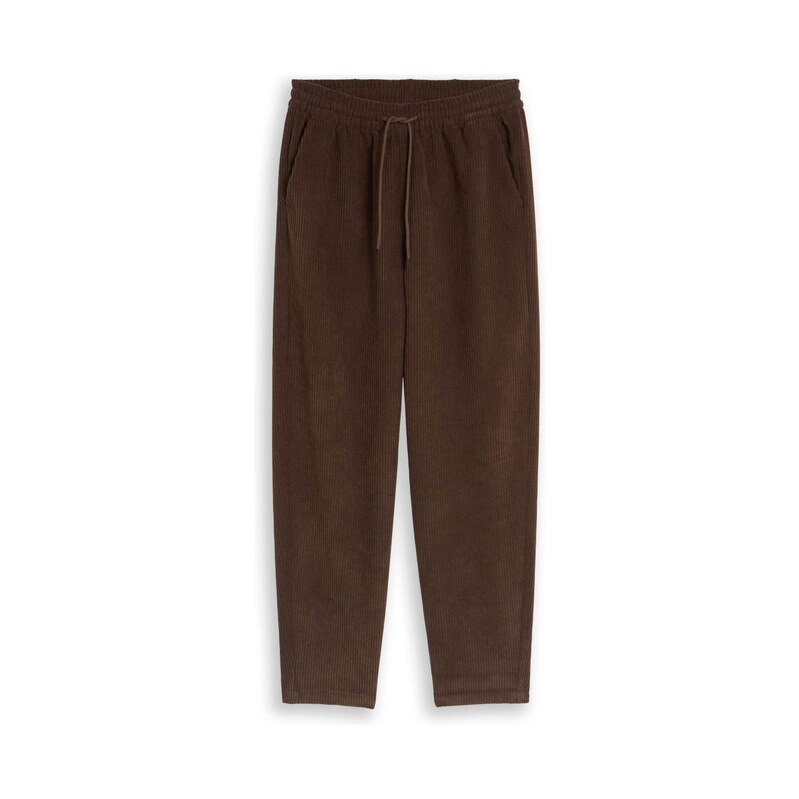 TOM TAILOR DENIM Kalhoty tmavě hnědá