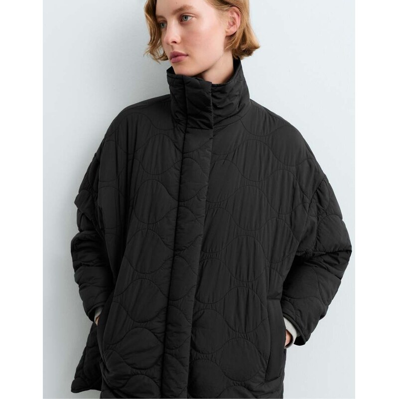 OYSHO Fellex aerogel waterrepellent padded midi jacket in black