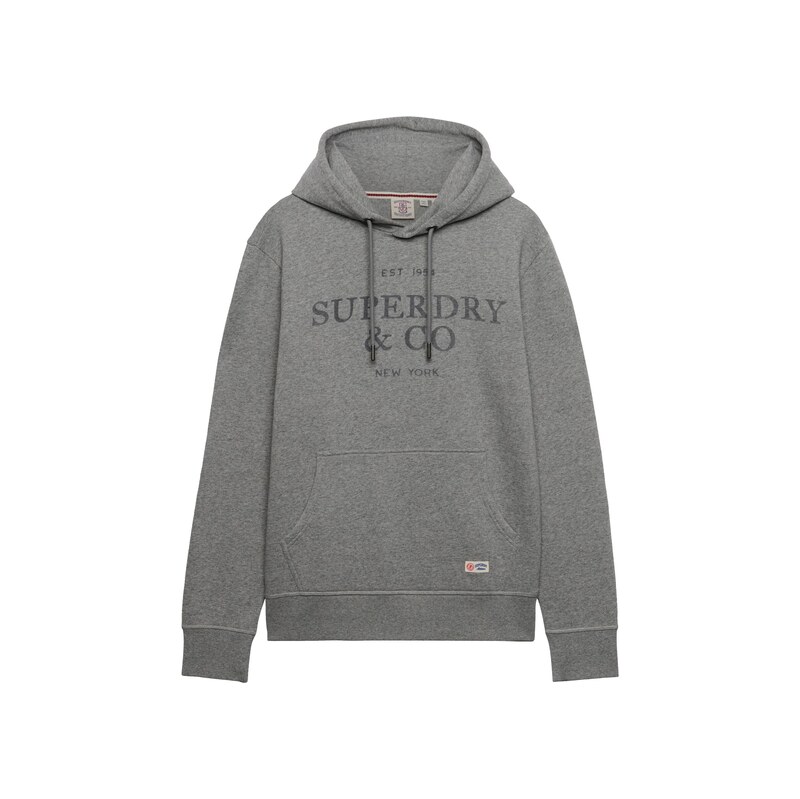 Superdry & Co Mikina 1954 tmavě šedá / šedý melír